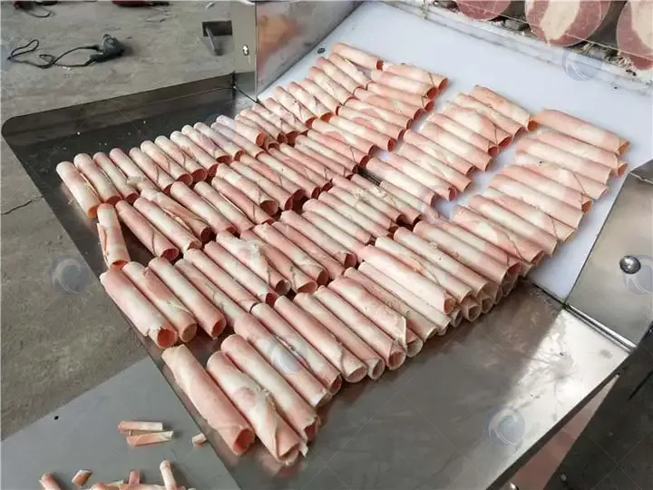 Meat slicing machine for frozen mutton
